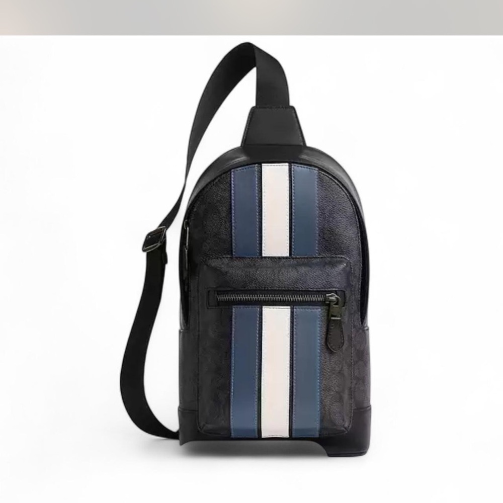 Men's Coach Black and Cream Backpack